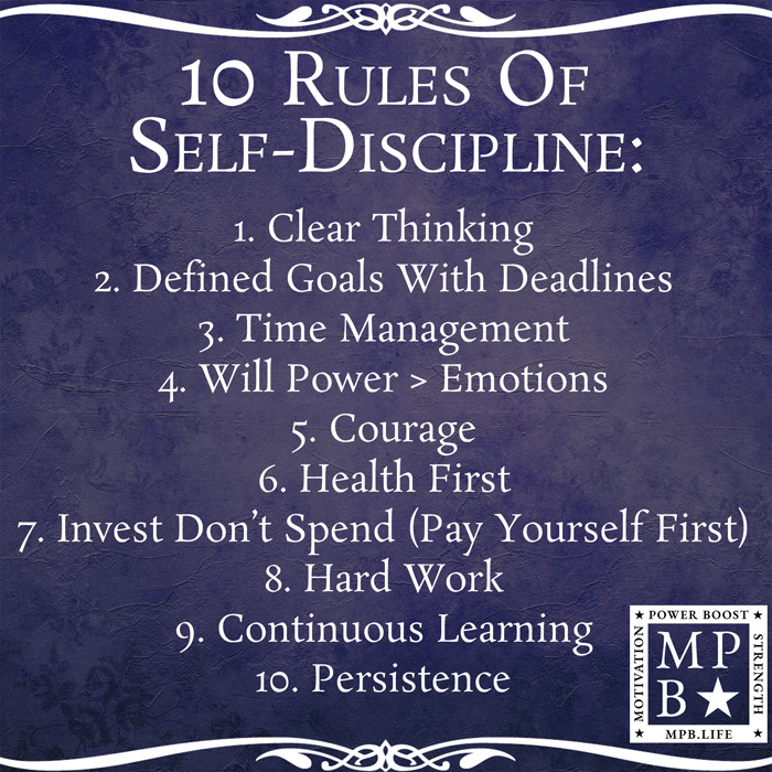 10 Rules Of Self-Discipline