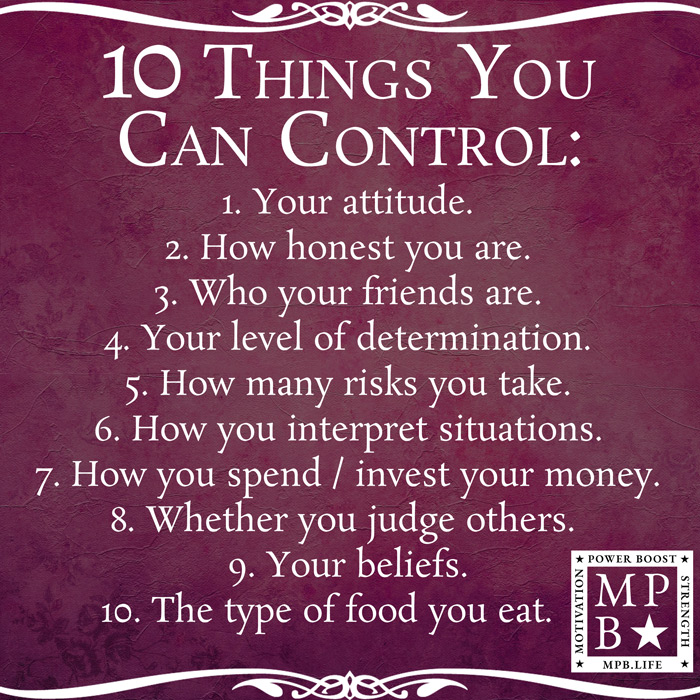 10 Things You Can Control