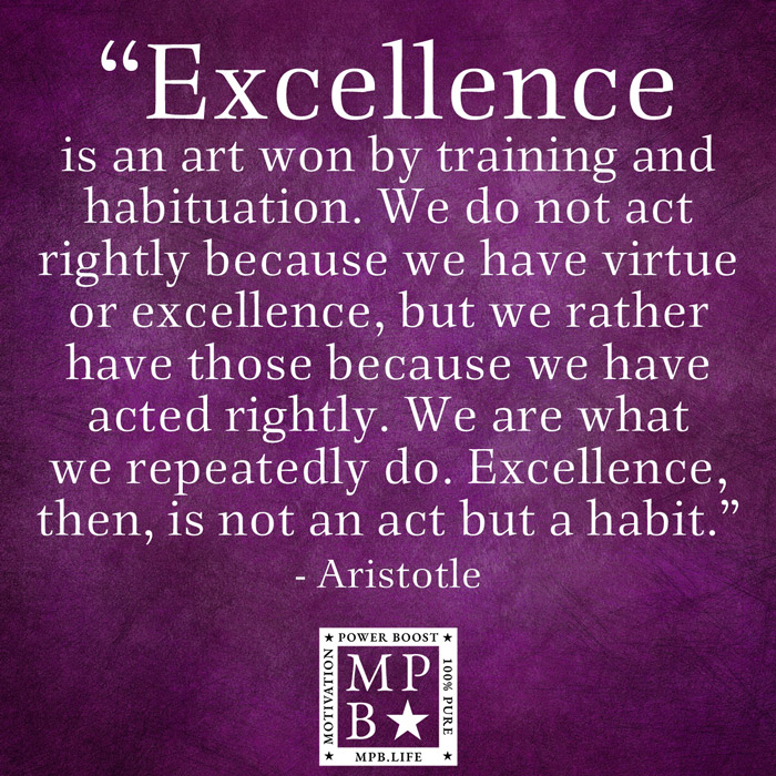 Excellence Is An Art Won By Training