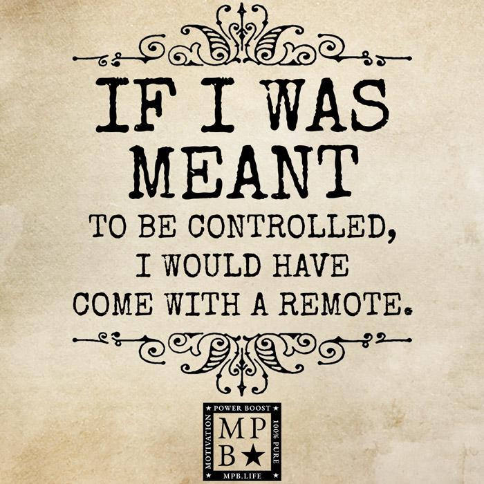 If I Was Meant To Be Controlled, I Would Have Come With A Remote