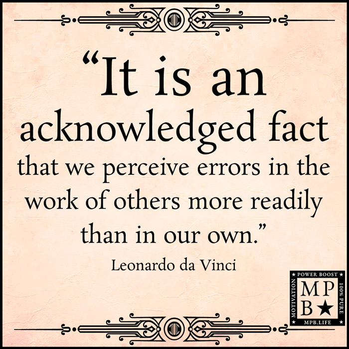 It Is An Acknowledged Fact That We Perceive Errors