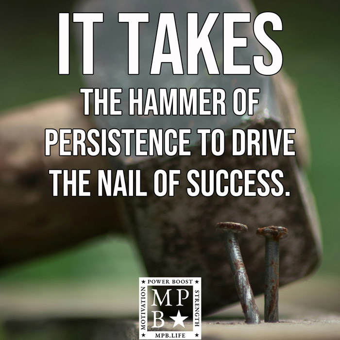 It Takes The Hammer Of Persistence To Drive The Nail Of Success