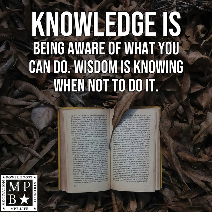 Knowledge Is Being Aware Of What You Can Do