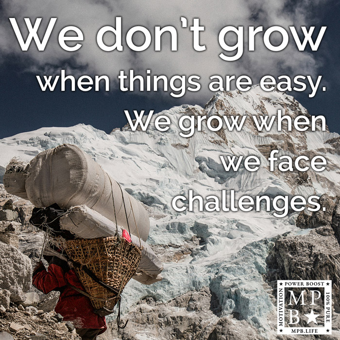 We Don't Grow When Things Are Easy. We Grow When We Face Challenges