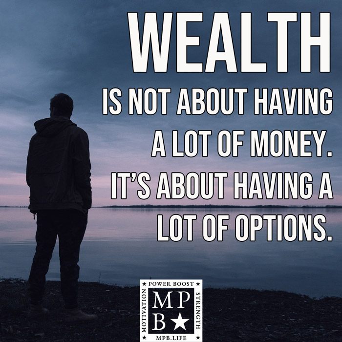 Wealth Is Not About Having A Lot Of Money. It's About Having A Lot Of Options